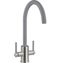 Prima+ Swan Neck Dual Lever Mixer Tap - Grey - BPR702