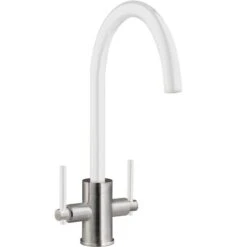 Prima+ Swan Neck Dual Lever Mixer Tap - White - BPR704