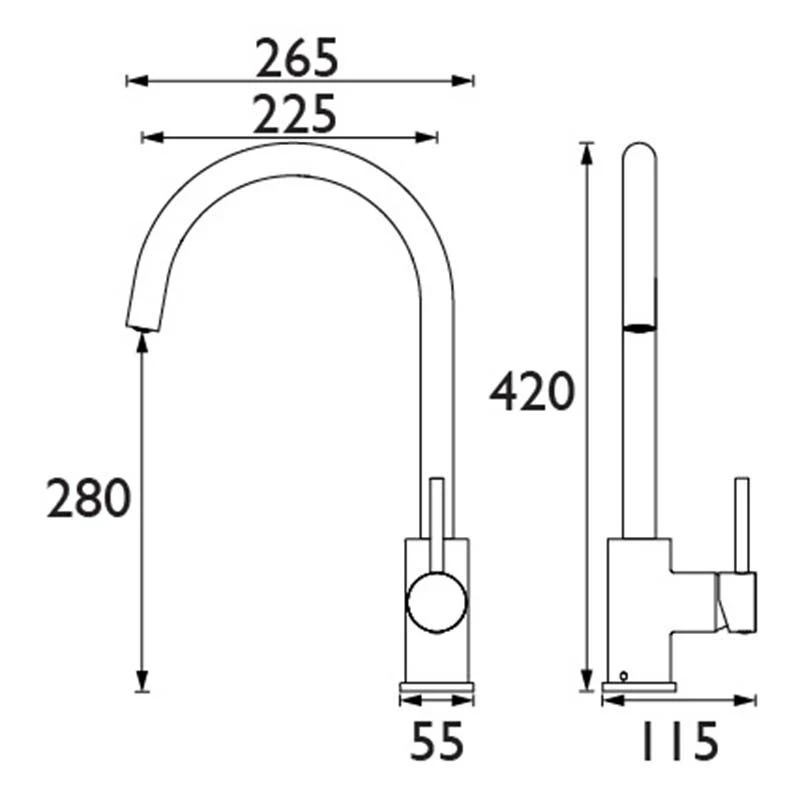 Bristan Pistachio Easyfit Monobloc Kitchen Mixer Tap - Black - PST EFSNK BLK 2 Bristan Pistachio Easyfit Monobloc Kitchen Mixer Tap - Black - PST EFSNK BLK - Image 2