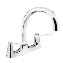 Bristan Value Lever Deck Kitchen Mixer Tap - Chrome - VAL2 DSM C 6 CD