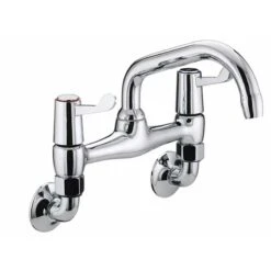 Bristan Value Lever Wall Mounted Bridge Kitchen Mixer Tap - Chrome - VAL2 WMSNK C CD