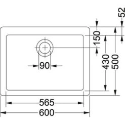 Franke Belfast 1 Bowl Ceramic Kitchen Sink VBK 710-57 - White - 130.0381.800