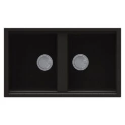 Reginox BEST 450 Elleci Granite 2 Bowl Kitchen Sink - Metaltek Black - BEST 450 B