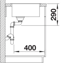 Blanco ANDANO 340-IF 1 Bowl Stainless Steel Kitchen Sink With Manual InFino Drain System - Satin Polish - 522953 6 Blanco ANDANO 340-IF 1 Bowl Stainless Steel Kitchen Sink With Manual InFino Drain System - Satin Polish - 522953 -Blanco Shop blanco andano 522953 dimensions 1 1