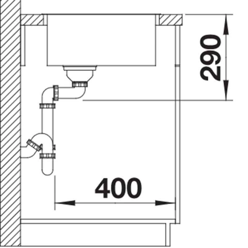 Blanco ANDANO 340-IF 1 Bowl Stainless Steel Kitchen Sink With Manual InFino Drain System - Satin Polish - 522953 3 Blanco ANDANO 340-IF 1 Bowl Stainless Steel Kitchen Sink With Manual InFino Drain System - Satin Polish - 522953 - Image 3
