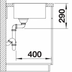Blanco ANDANO 450-IF 1 Bowl Inset Stainless Steel Kitchen Sink With Manual InFino Drain System - Satin Polish - 522961 8 Blanco ANDANO 450-IF 1 Bowl Inset Stainless Steel Kitchen Sink With Manual InFino Drain System - Satin Polish - 522961 -Blanco Shop blanco andano 522961 dimensions 1 1
