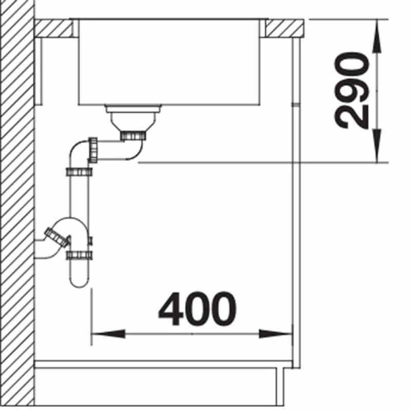 Blanco ANDANO 450-IF 1 Bowl Inset Stainless Steel Kitchen Sink With Manual InFino Drain System - Satin Polish - 522961 4 Blanco ANDANO 450-IF 1 Bowl Inset Stainless Steel Kitchen Sink With Manual InFino Drain System - Satin Polish - 522961 - Image 4