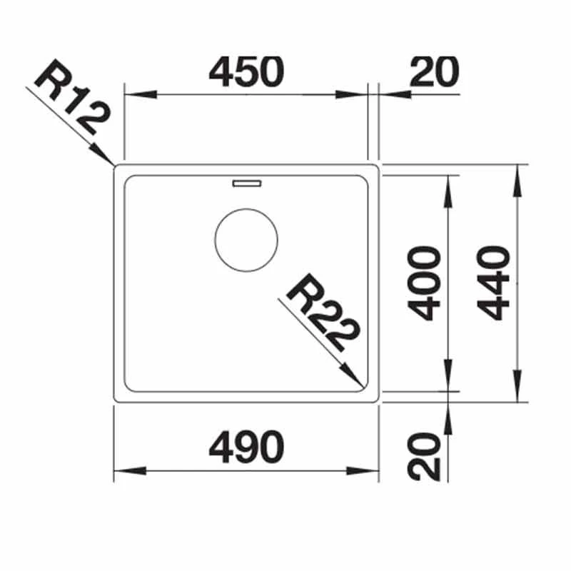 Blanco ANDANO 450-IF 1 Bowl Inset Stainless Steel Kitchen Sink With Manual InFino Drain System - Satin Polish - 522961 3 Blanco ANDANO 450-IF 1 Bowl Inset Stainless Steel Kitchen Sink With Manual InFino Drain System - Satin Polish - 522961 - Image 3