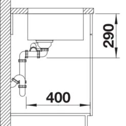 Blanco ANDANO 340/180-U 1.5 Bowl Stainless Steel Bowl Kitchen Sink With Manual InFino Drain System - Satin Polish - 522979 8 Blanco ANDANO 340/180-U 1.5 Bowl Stainless Steel Bowl Kitchen Sink With Manual InFino Drain System - Satin Polish - 522979 -Blanco Shop blanco andano 522979 dimensions 1 1