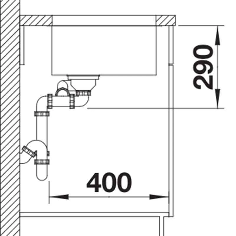 Blanco ANDANO 340/180-U 1.5 Bowl Stainless Steel Bowl Kitchen Sink With Manual InFino Drain System - Satin Polish - 522979 4 Blanco ANDANO 340/180-U 1.5 Bowl Stainless Steel Bowl Kitchen Sink With Manual InFino Drain System - Satin Polish - 522979 - Image 4