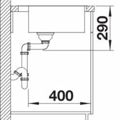 Blanco ANDANO 400-IF/A 1 Bowl Inset Stainless Steel Kitchen Sink With Remote Control InFino Drain System - Satin Polish - 525244 -Blanco Shop blanco andano 525244 dimensions 1 1