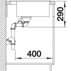 Blanco ANDANO 340/180-IF/A 1.5 Bowl Stainless Steel Bowl Kitchen Sink With Remote Control InFino Drain System - Satin Polish - 525247 -Blanco Shop blanco andano 525247 dimensions 1 1