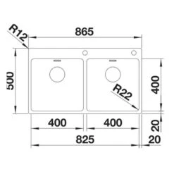 Blanco Andano 400/400-If/A 2 Bowl Stainless Steel Sink Reversible - 525249 6 Blanco Andano 400/400-If/A 2 Bowl Stainless Steel Sink Reversible - 525249 -Blanco Shop blanco andano 525249 dimensions 1