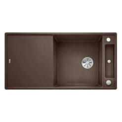 Blanco AXIA III XL 6 S 1 Bowl Inset Silgranit Reversible Kitchen Sink With Remote Control InFino Drain System - Coffee - 523519