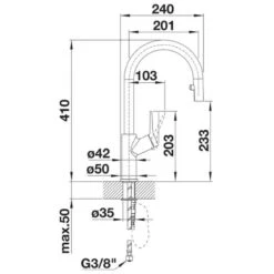 Blanco CARENA-S Vario Pull-Out Spout Silgranit-Look Dual Finish Kitchen Tap - Tartufo/Chrome - BM3118TF -Blanco Shop blanco carena 521376 dimensions