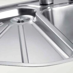 Blanco DELTA-IF 1.5 Bowl Inset Silgranit Corner Kitchen Sink With Remote Control InFino Drain System - Satin Polish - 523667 -Blanco Shop blanco delta 523667 2