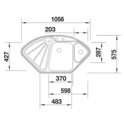 Blanco DELTA-IF 1.5 Bowl Inset Silgranit Corner Kitchen Sink With Remote Control InFino Drain System - Satin Polish - 523667 -Blanco Shop blanco delta 523667 dimensions