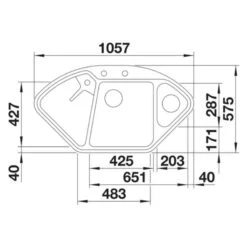 Blanco DELTA II 1.5 Bowl Inset Silgranit Corner Kitchen Sink With Remote Control InFino Drain System - Coffee - 523669 -Blanco Shop blanco delta 523669 dimensions