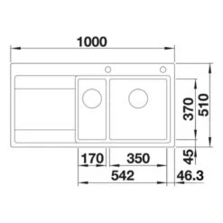 Blanco DIVON II 6 S-IF 1.5 Bowl Inset Stainless Steel Kitchen Sink With Remote Control InFino Drain System - Satin Polish - 521661 -Blanco Shop blanco divon 521661 dimensions