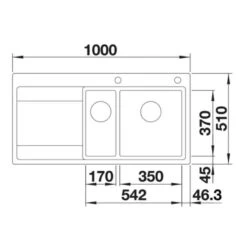 Blanco DIVON II 6 S-IF 1.5 Bowl Inset Stainless Steel Kitchen Sink With Remote Control InFino Drain System - Satin Polish - 521662 -Blanco Shop blanco divon 521662 dimensions
