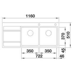 Blanco DIVON II 8 S-IF 2 Bowl Inset Stainless Steel Kitchen Sink With Remote Control InFino Drain System - Satin Polish - 521664 -Blanco Shop blanco divon 521664 dimensions