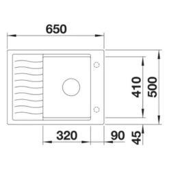 Blanco ELON 45 S 1 Bowl Inset Silgranit Reversible Kitchen Sink With Manual InFino Waste - Anthracite - 524824 6 Blanco ELON 45 S 1 Bowl Inset Silgranit Reversible Kitchen Sink With Manual InFino Waste - Anthracite - 524824 -Blanco Shop blanco elon 524824 dimensions