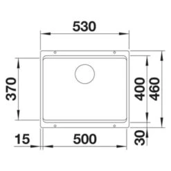 Blanco ETAGON 500-U 1 Bowl Undermount Silgranit Kitchen Sink With Manual InFino Waste - Anthracite - 522227 -Blanco Shop blanco etagon 522227 dimensions