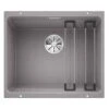 Blanco ETAGON 500-U 1 Bowl Undermount Silgranit Kitchen Sink With Manual InFino Waste - Alumetallic - 522229