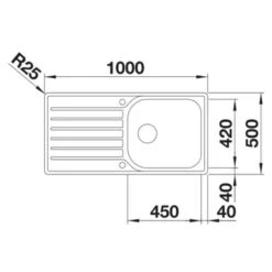 Blanco LANTOS XL 6 S-IF 1 Bowl Inset Stainless Steel Reversible Kitchen Sink - Brushed Finish - 453630 -Blanco Shop blanco lantos 453630 dimensions