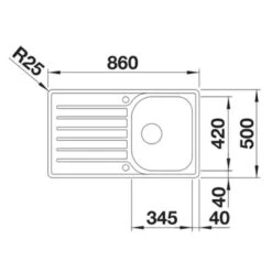 Blanco LANTOS 45 S-IF Salto 1 Bowl Inset Stainless Steel Reversible Kitchen Sink - Brushed Finish - 453631 6 Blanco LANTOS 45 S-IF Salto 1 Bowl Inset Stainless Steel Reversible Kitchen Sink - Brushed Finish - 453631 -Blanco Shop blanco lantos 453631 dimensions