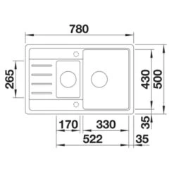 Blanco LEGRA 6 S Compact 1.5 Bowl Inset Silgranit Reversible Kitchen Sink - Alumetallic - 521303 -Blanco Shop blanco legra 521303 dimensions