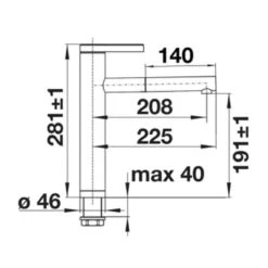 Blanco LINEE-S Pull-Out Handset Galvanic Chrome Kitchen Tap - Chrome - BM2200CH -Blanco Shop blanco linee s 517591 dimensions