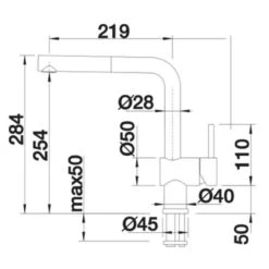 Blanco Linus-S Pull-Out Handset Kitchen Tap - Chrome - BM3650CH -Blanco Shop blanco linus s 512402 dimensions