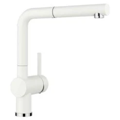 Blanco LINUS-S Pull-Out Handset Silgranit-Look Kitchen Tap - White - BM3650WH
