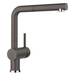 Blanco LINUS-S Pull-Out Handset Silgranit-Look Kitchen Tap - Rock Grey - BM3650RG
