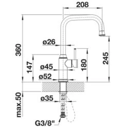 Blanco LIVIA-S Pull-Out Spout Galvanic Chrome Kitchen Tap - Manganese - BM3119MA -Blanco Shop blanco livia s 521290 dimensions