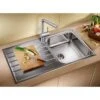 Blanco LIVIT XL 5 S 1 Bowl Inset Stainless Steel Reversible Kitchen Sink - Brushed Finish - 450836