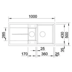 Blanco METRA 6 S 1.5 Bowl Inset Silgranit Reversible Kitchen Sink With Drain Remote Control - White - 513046 5 Blanco METRA 6 S 1.5 Bowl Inset Silgranit Reversible Kitchen Sink With Drain Remote Control - White - 513046 -Blanco Shop blanco metra 513046 dimensions