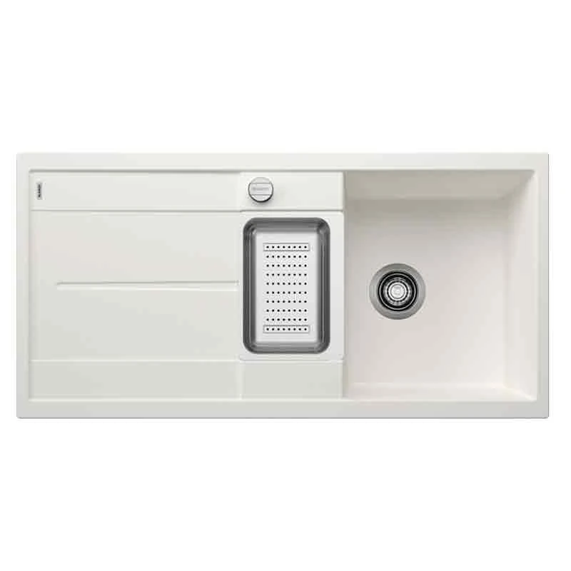 Blanco METRA 6 S 1.5 Bowl Inset Silgranit Reversible Kitchen Sink With Drain Remote Control - White - 513046 2 Blanco METRA 6 S 1.5 Bowl Inset Silgranit Reversible Kitchen Sink With Drain Remote Control - White - 513046 - Image 2