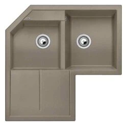 Blanco METRA 9 E 2 Bowl Inset Silgranit Inset Corner Kitchen Sink - Tartufo - 517367