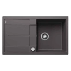 Blanco METRA 5 S 1 Bowl Inset Silgranit Reversible Kitchen Sink With Drain Remote Control - Rock Grey - 518871