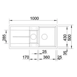 Blanco METRA 6 S 1.5 Bowl Inset Silgranit Reversible Kitchen Sink With Drain Remote Control - Rock Grey - 518877 -Blanco Shop blanco metra 518877 dimensions