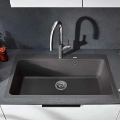 Blanco NAYA XL 9 1 Bowl Inset Silgranit Kitchen Sink - Alumetallic - 521814