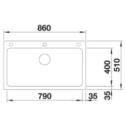 Blanco NAYA XL 9 1 Bowl Inset Silgranit Kitchen Sink - Alumetallic - 521814 -Blanco Shop blanco naya 521814 dimensions