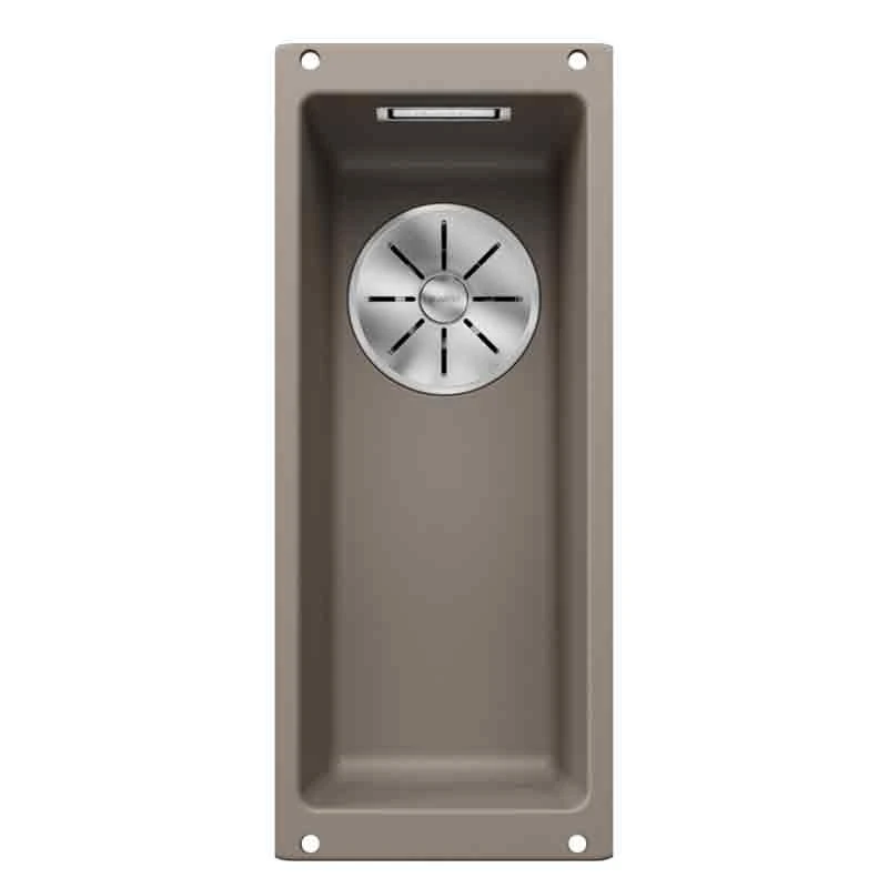 Blanco SUBLINE 160-U 1 Bowl Undermount Silgranit Kitchen Sink With Manual InFino Waste - Tartufo - 523403 1 Blanco SUBLINE 160-U 1 Bowl Undermount Silgranit Kitchen Sink With Manual InFino Waste - Tartufo - 523403