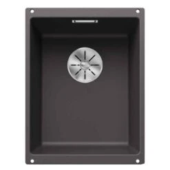 Blanco SUBLINE 320-U 1 Bowl Undermount Silgranit Kitchen Sink With Manual InFino Waste - Rock Grey - 523407