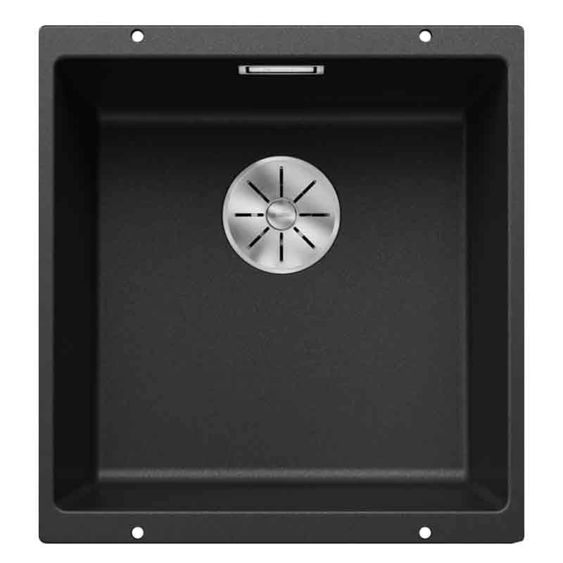 Blanco SUBLINE 400-U 1 Bowl Undermount Silgranit Kitchen Sink With Manual InFino Waste - Anthracite - 523422 2 Blanco SUBLINE 400-U 1 Bowl Undermount Silgranit Kitchen Sink With Manual InFino Waste - Anthracite - 523422 - Image 2