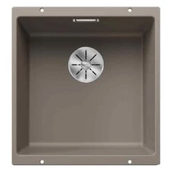 Blanco SUBLINE 400-U 1 Bowl Undermount Silgranit Kitchen Sink With Manual InFino Waste - Tartufo - 523429