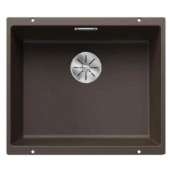 Blanco SUBLINE 500-U 1 Bowl Undermount Silgranit Kitchen Sink With Manual InFino Waste - Coffee - 523441