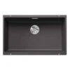 Blanco SUBLINE 700-U 1 Bowl Undermount Silgranit Kitchen Sink With Manual InFino Waste - Rock Grey - 523443